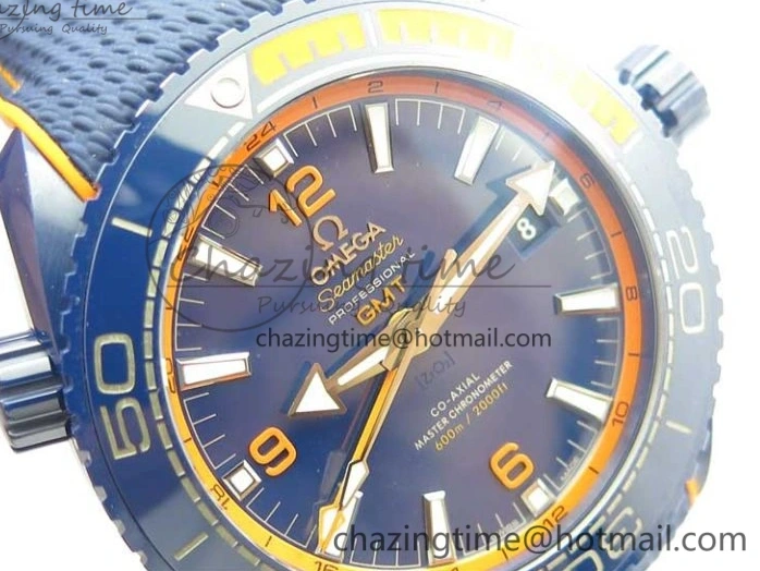 0521 Planet Ocean 45.5mm Big Blue Real Ceramic VSF 1:1 Best Edition on Blue Rubber Strap A8906 Super Clone Unique 7896